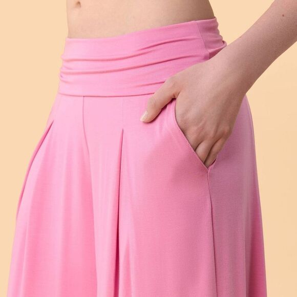 Blogilates -  Women's Homebody Foldover Wide Leg Pant Pink - Picture 4 of 4